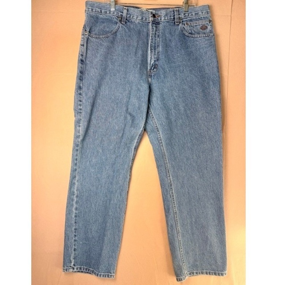 Harley Davidson Mens Jeans 38x30 Blue Denim Straight Leg Motorcycle Biker